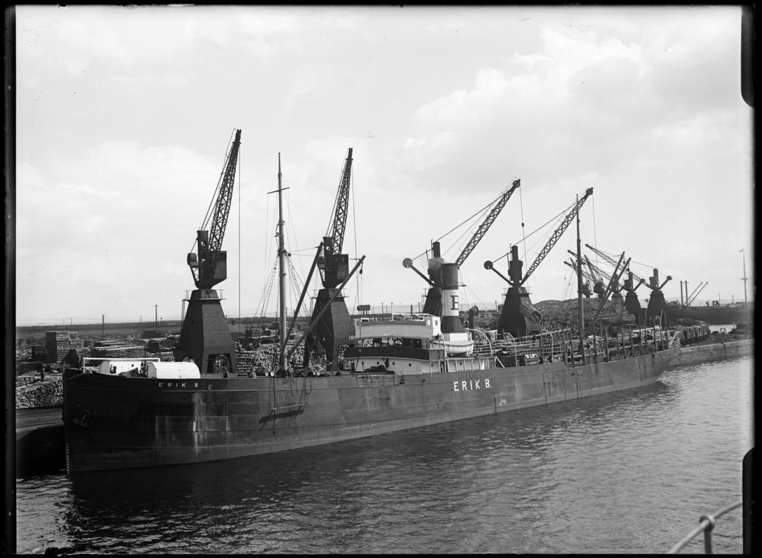 Three quarter Port bow view of S.S. ERIK B, c.1933.