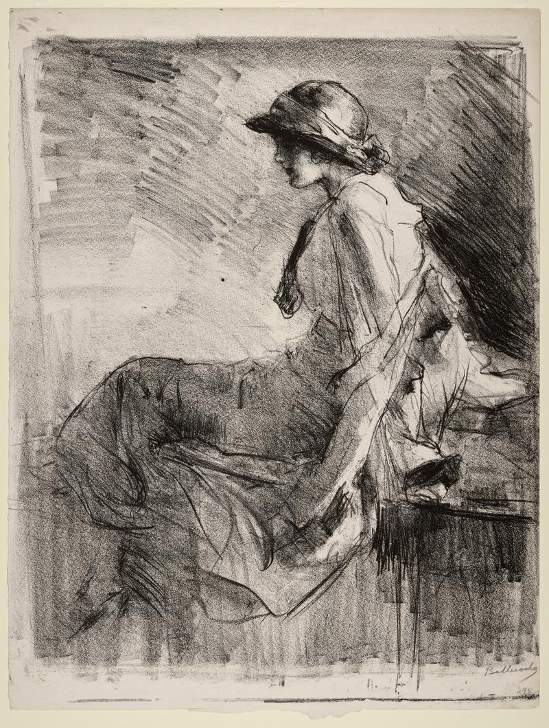 A seated lady