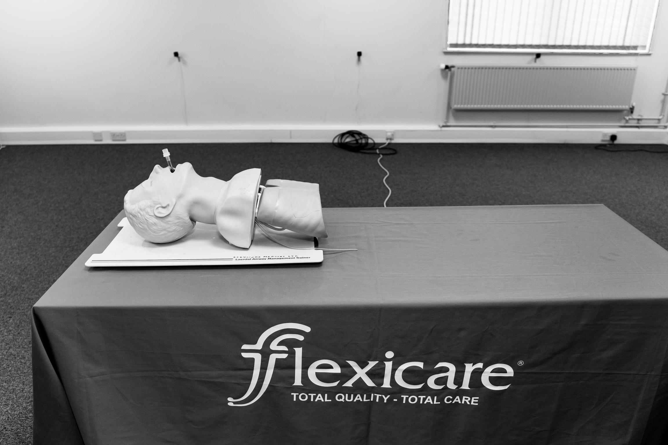 Flexicare medical products. Demonstration dummy in the training room of Flexicare Medical. Mountain Ash, Wales