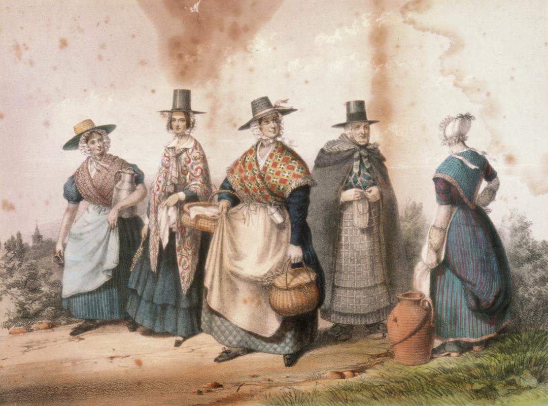 Lithograph of 'Welsh Costumes', 1848