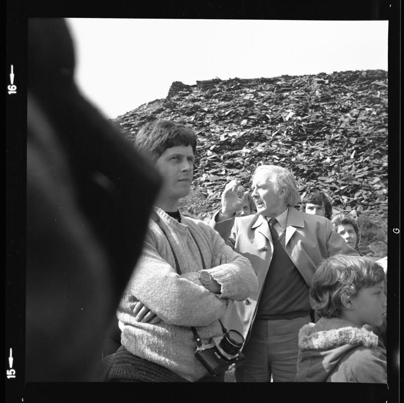 A group of people.  Photograph taken during a 'nature trail' around Dinorwig Quarry, April 1976.



2014.35/193-196 appear on the same strip negative.