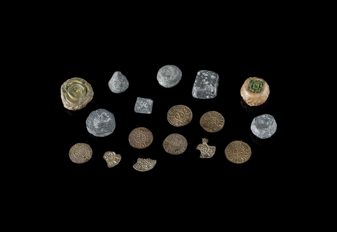 Lead weights and coins
