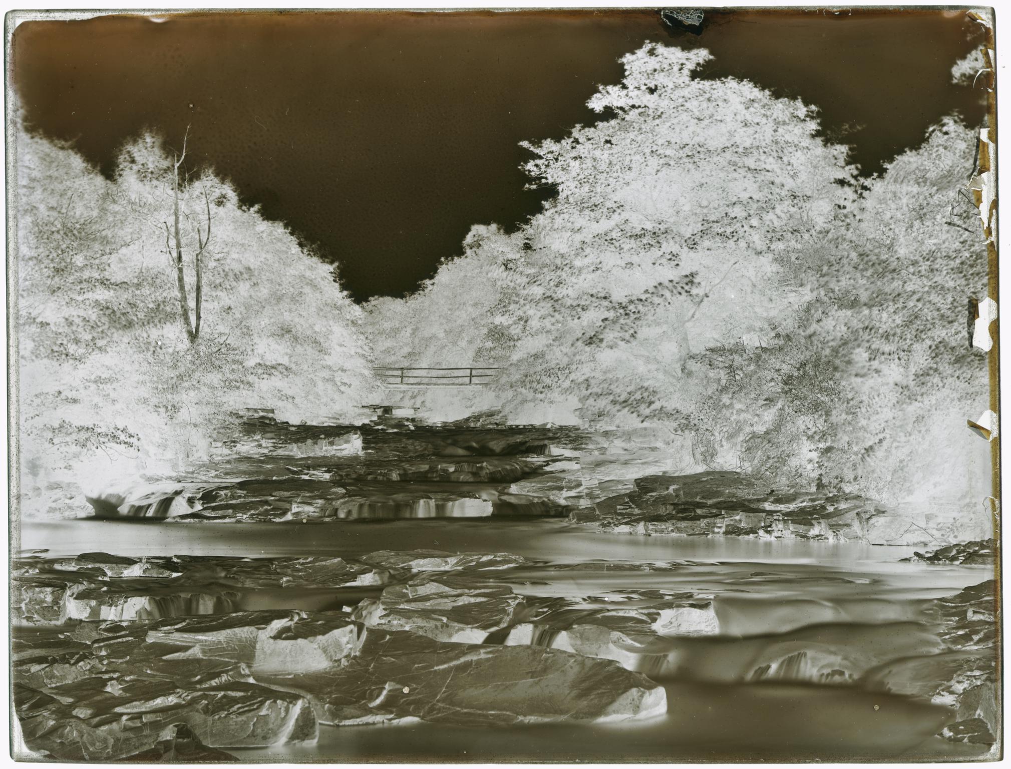 Rapids on the Dulais, Neath Valley, glass negative
