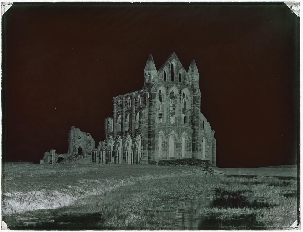 Whitby Abbey, glass negative