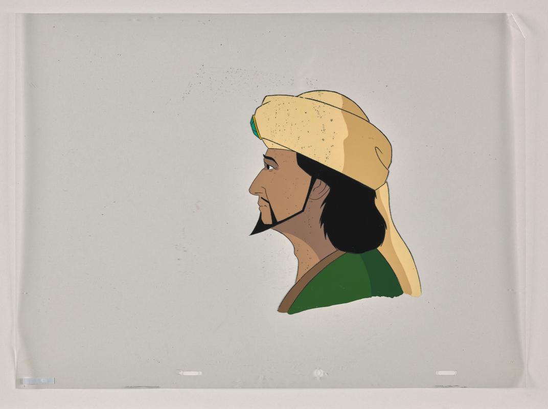 Turandot animation production artwork showing the character Calaf.