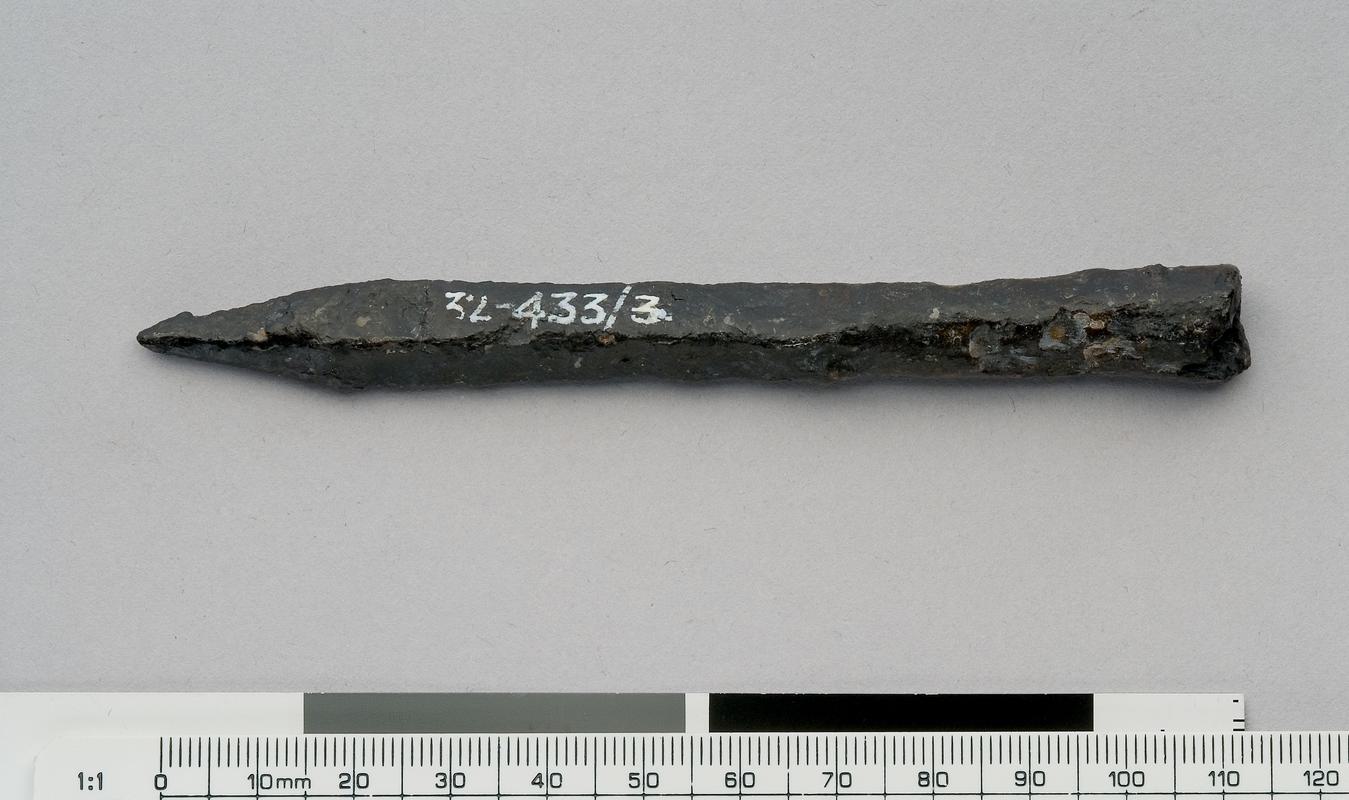 Medieval iron arrowhead