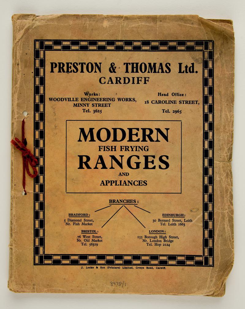 The Preston & Thomas Ltd Modern Fish Frying Ranges and Appliances catalogue, 1933