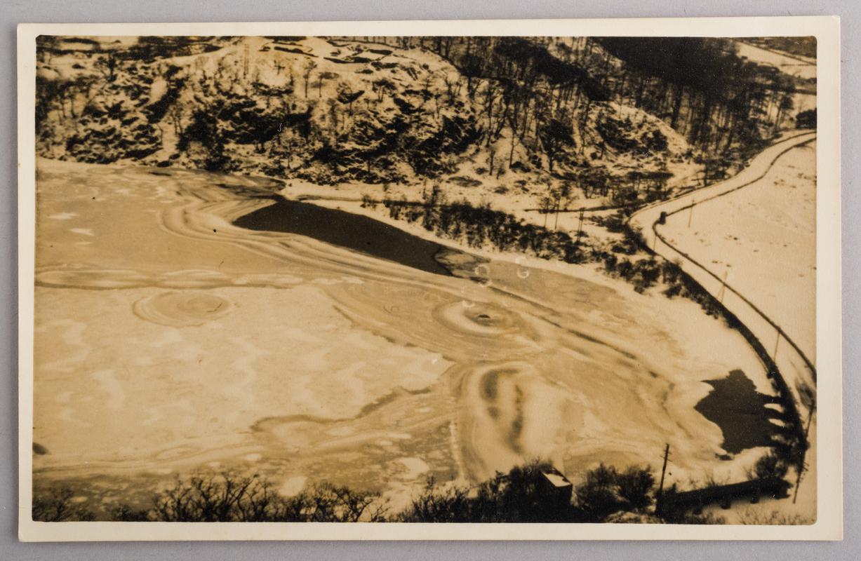 Llyn Peris frozen over, photograph