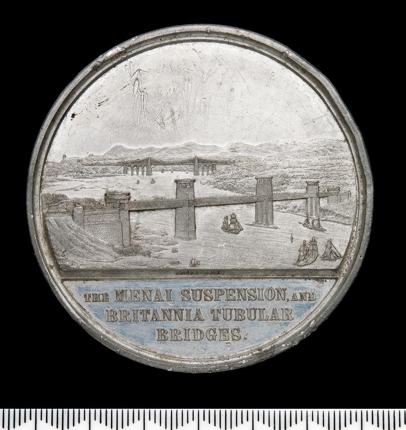 Medal, Menai and britannia Bridges (1850); White metal
