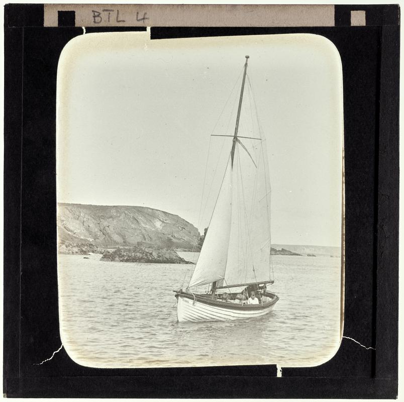 Sailboat, lantern slide