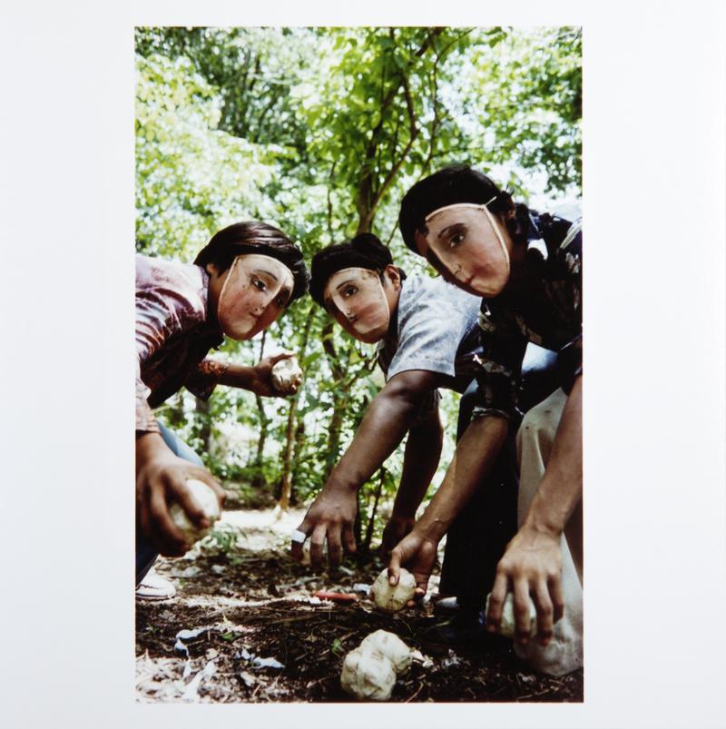 Youths practice throwing contact bombs in forest surrounding Monimbo, Nicaragua