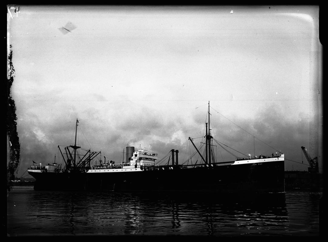 Starboard broadside view of M.V. LA PAZ, c.1936.