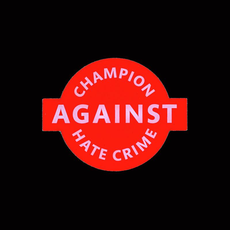 'Champion Against Hate Crime' badge collected at a Hate Crime Workshop that focused on Gendered Islamophobia.