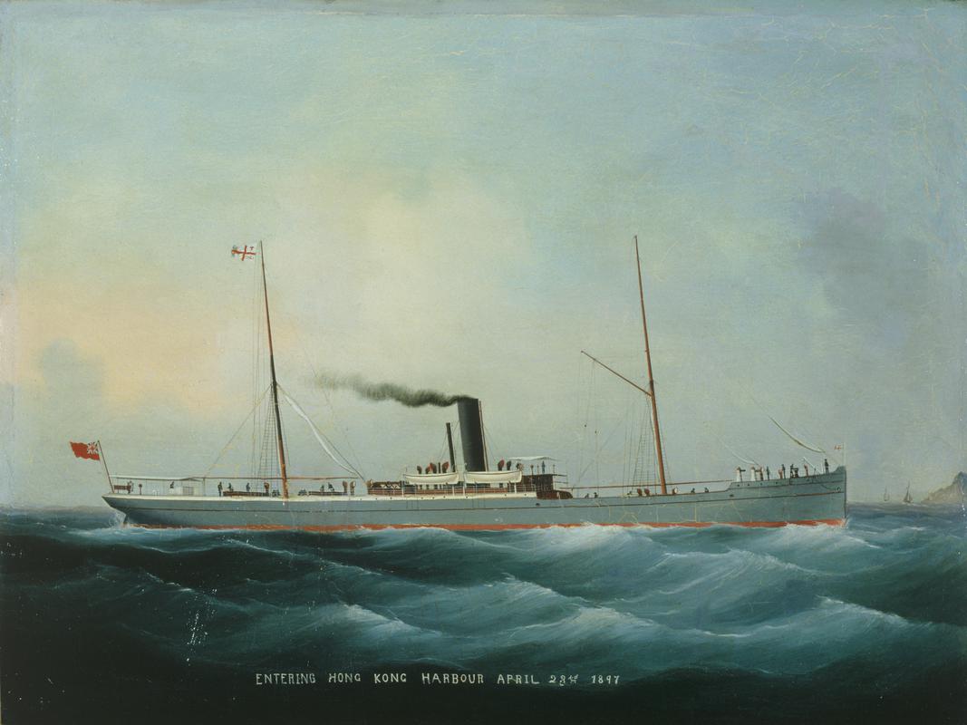ss CARDIGANSHIRE entering Hong Kong Harbour April 23rd 1897
