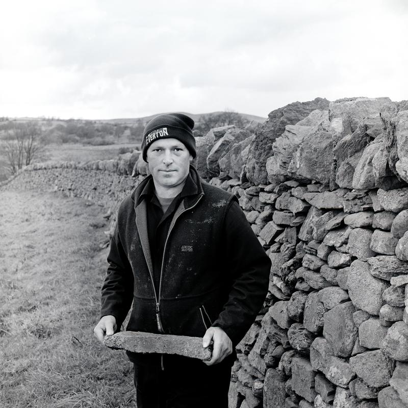 Alan Jones. Photo shot: Llangernyw, 6th November 2002. Place and date of birth: Denbigh 1964. Main occupation: Dry-stone Walling & Stonemasonry. First Language: Welsh. Other languages: English. Lived in Wales: Always.