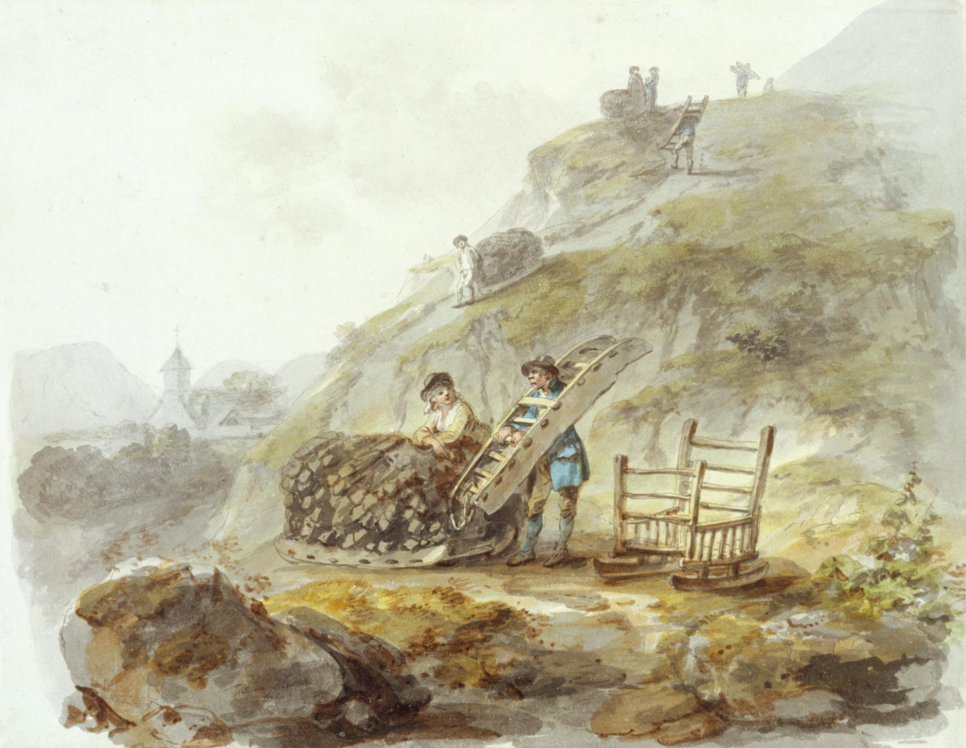 Method of obtaining peat from hills near Mallwyd