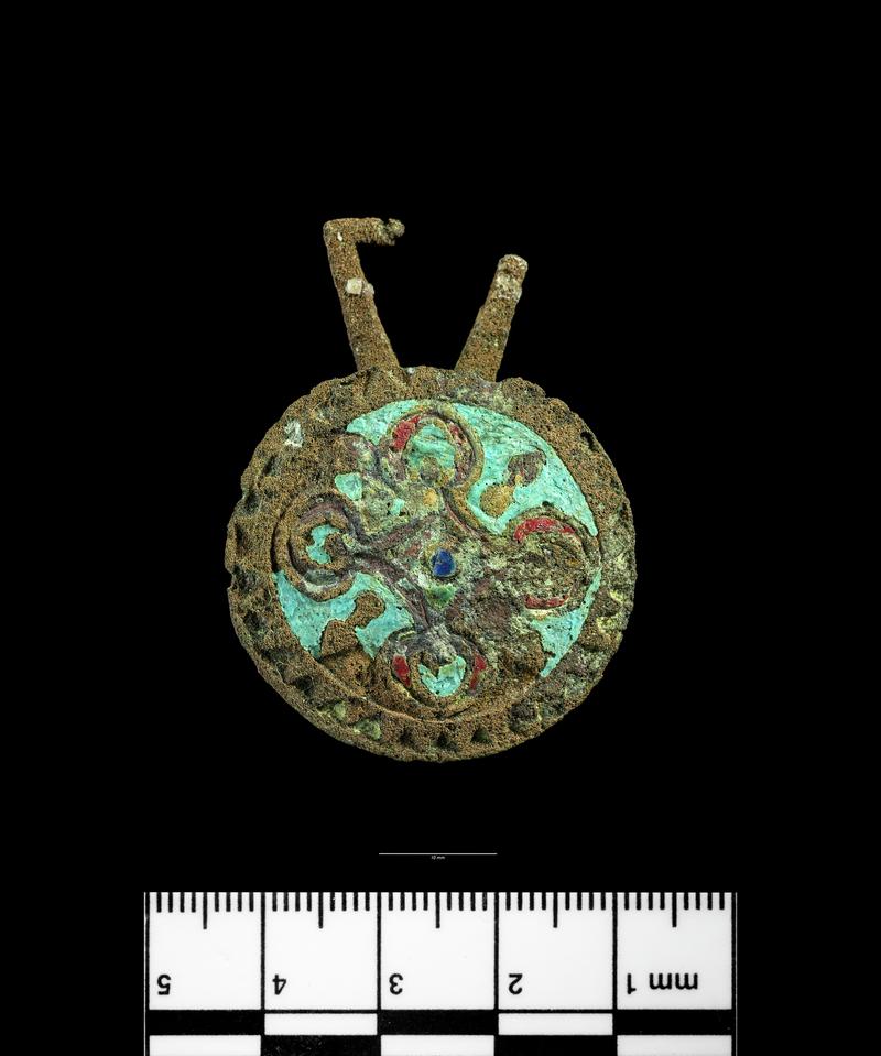 Roman copper alloy button and loop fastener