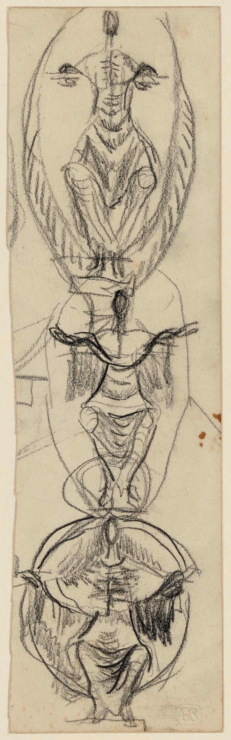 Three studies of central figure