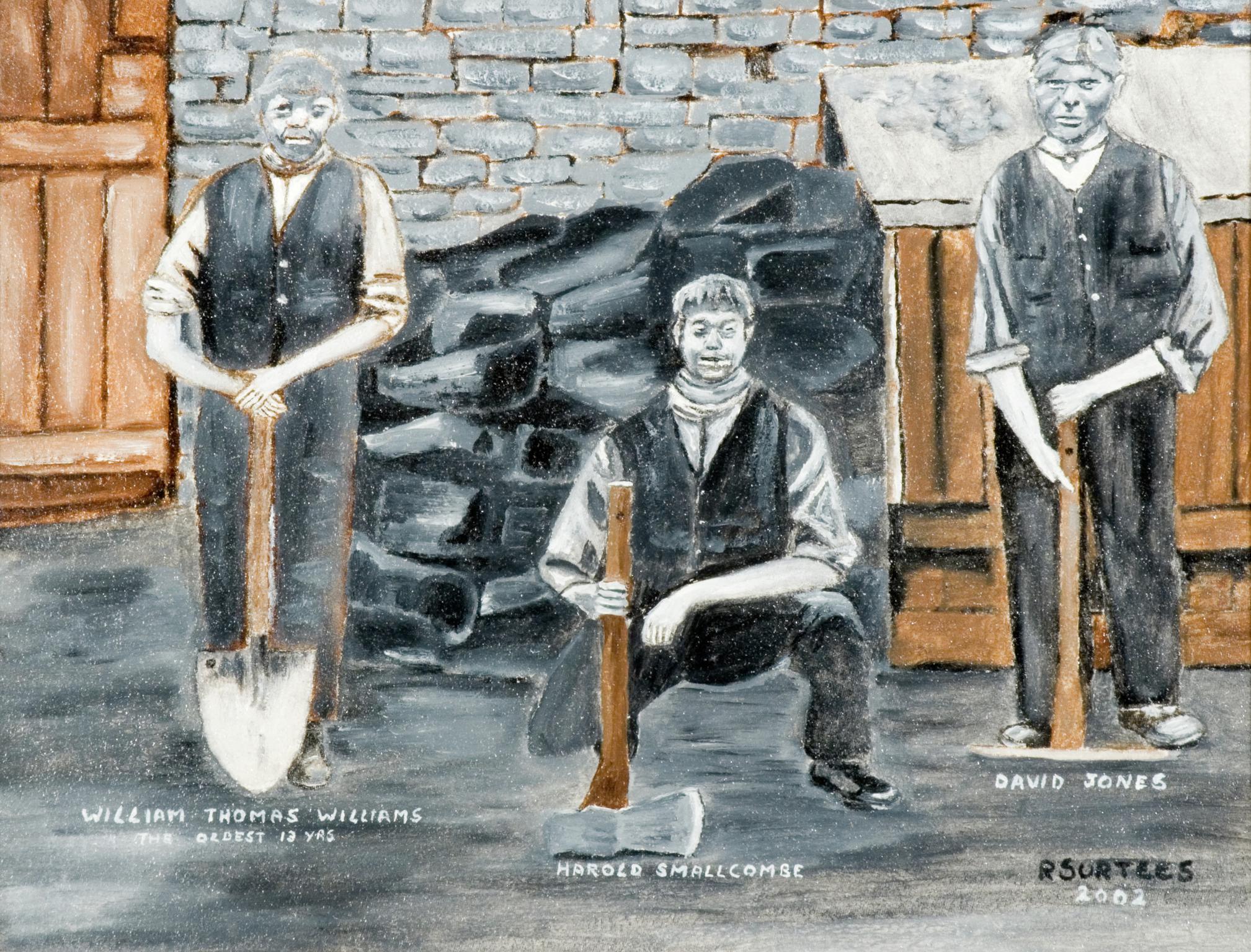 Three miners, painting