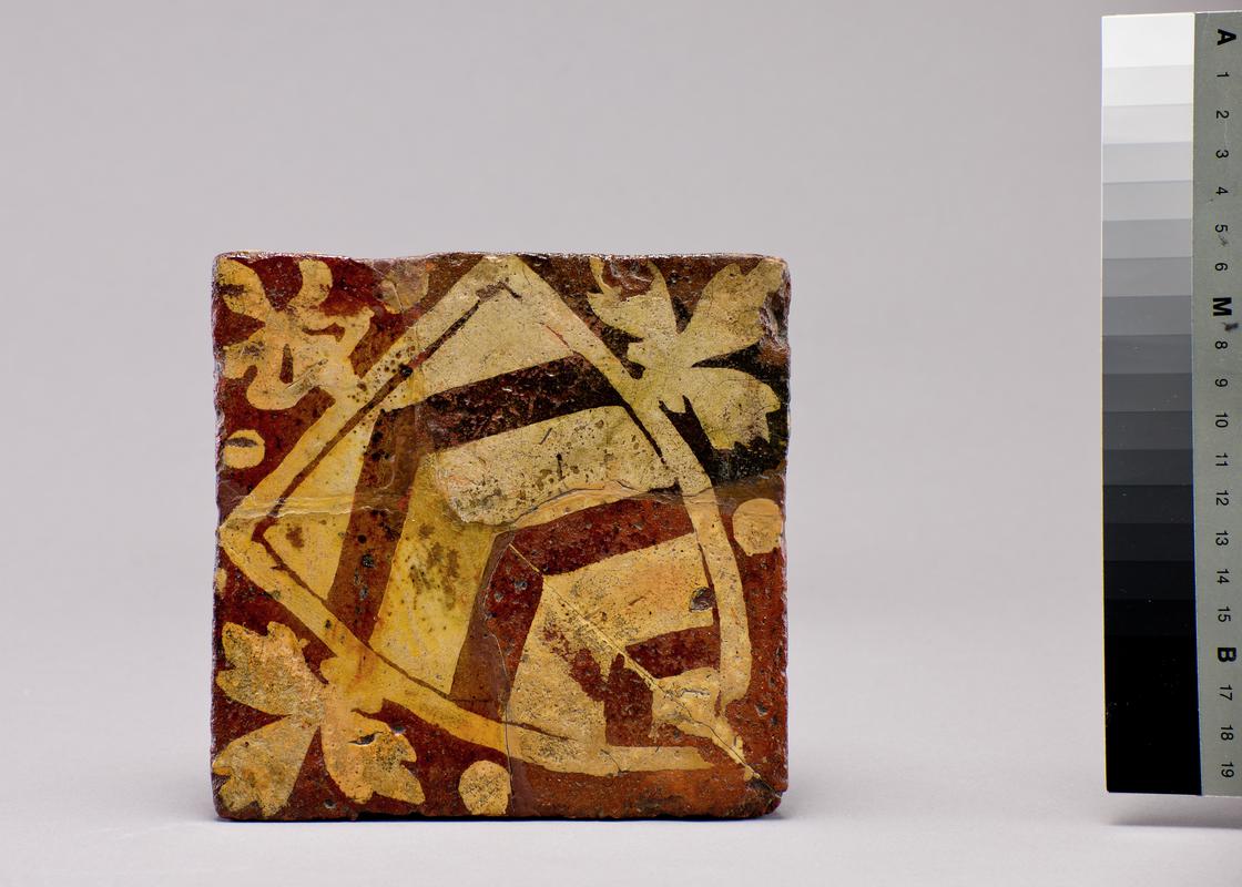 Medieval ceramic heraldic floor tile