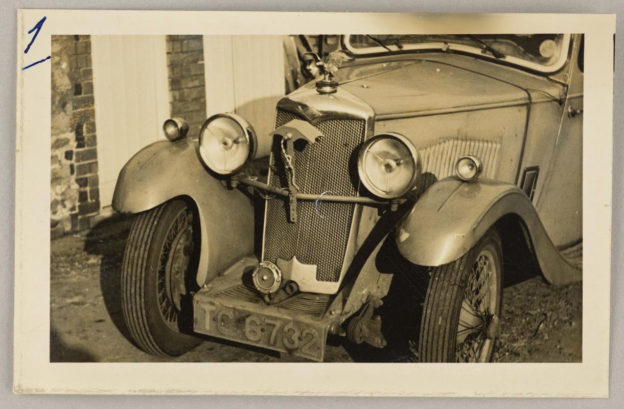 Photograph showing front of a car (registration TC 6732).