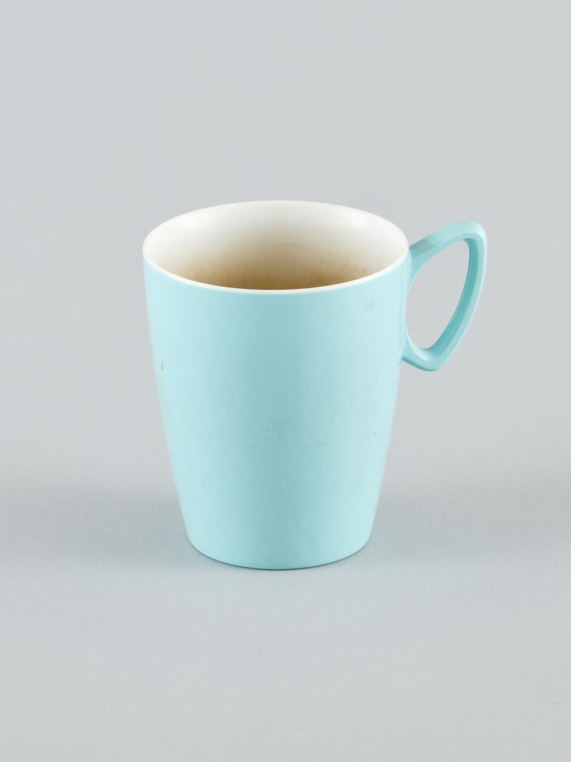 Pale blue 'Melmex'  Gaydon mug. Heavily tea stained