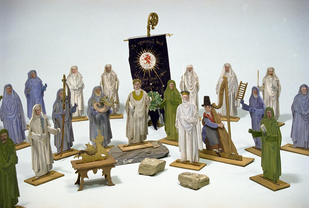 Wooden models of the Bangor National Gorsedd, 1914