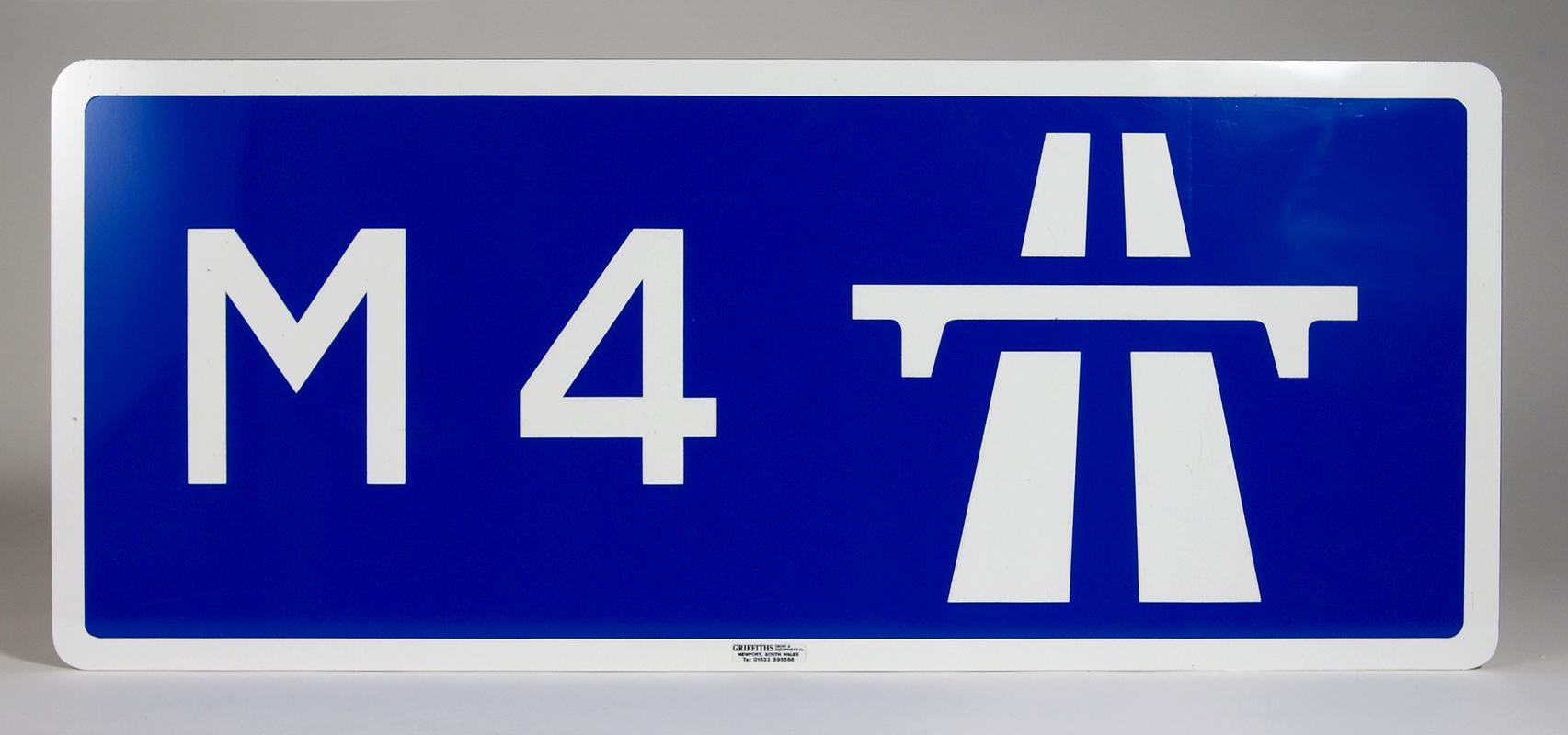 M4 road sign made by Griffiths Signs & Equipment Company of Rogerstone