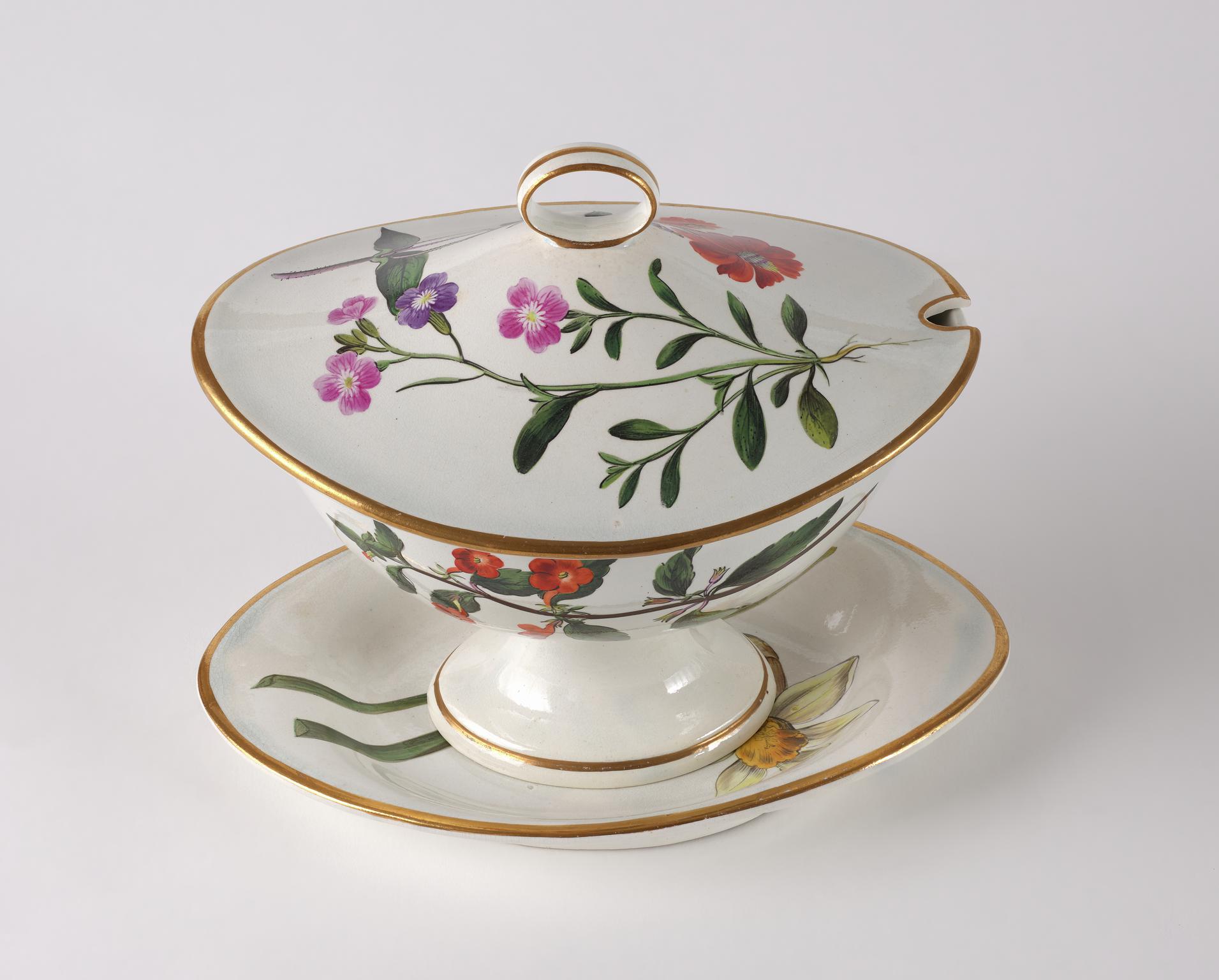 Tureen, cream, cover and stand
