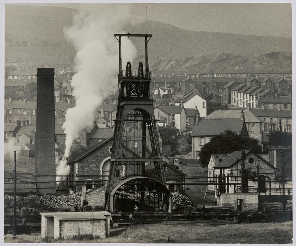 "South Wales, Rhondda, 1955" - Photograph of colliery, South Wales