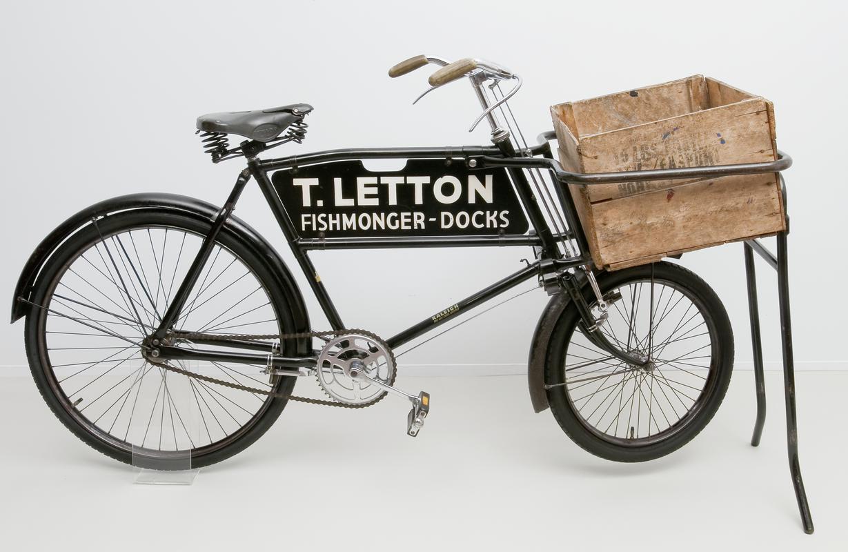 Bicycle with delivery box used by Tommy Letton, fishmonger
