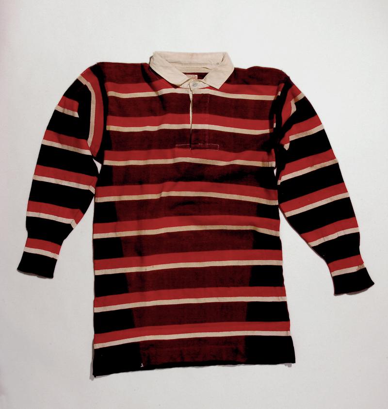 Rugby jersey, as worn by members of the British Touring team to Australia & New Zealand, 1904.  Worn by the late T. H. Vile, Monmouthshire.