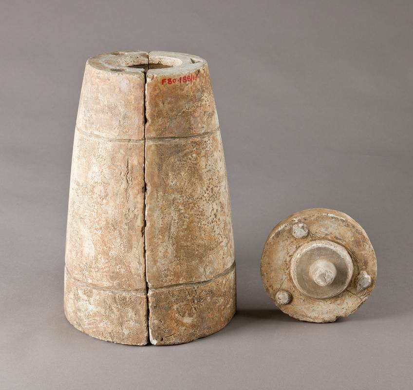 mould, pottery, three part, candlestick