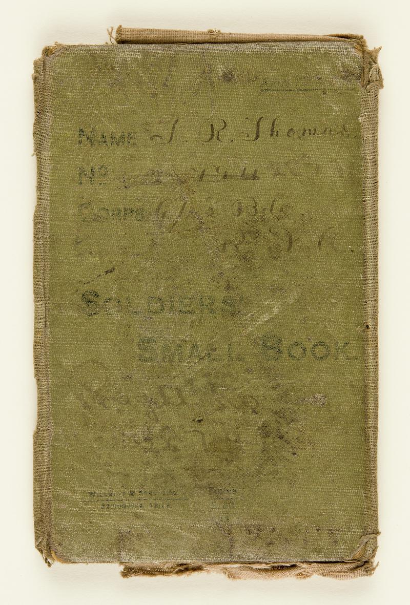 Soldier's small book issued to T.R. Thomas