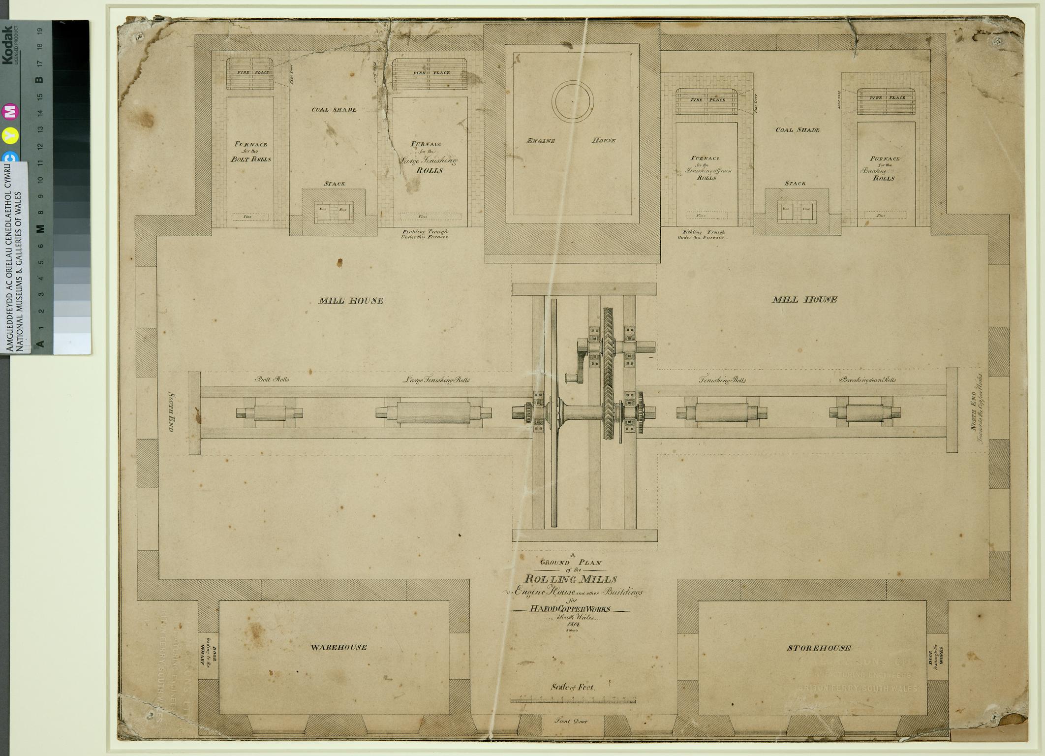 Hafod copper works plan, 1818