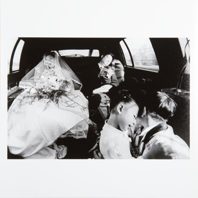 A newlywed couple and flower children. Taichung, Taiwan