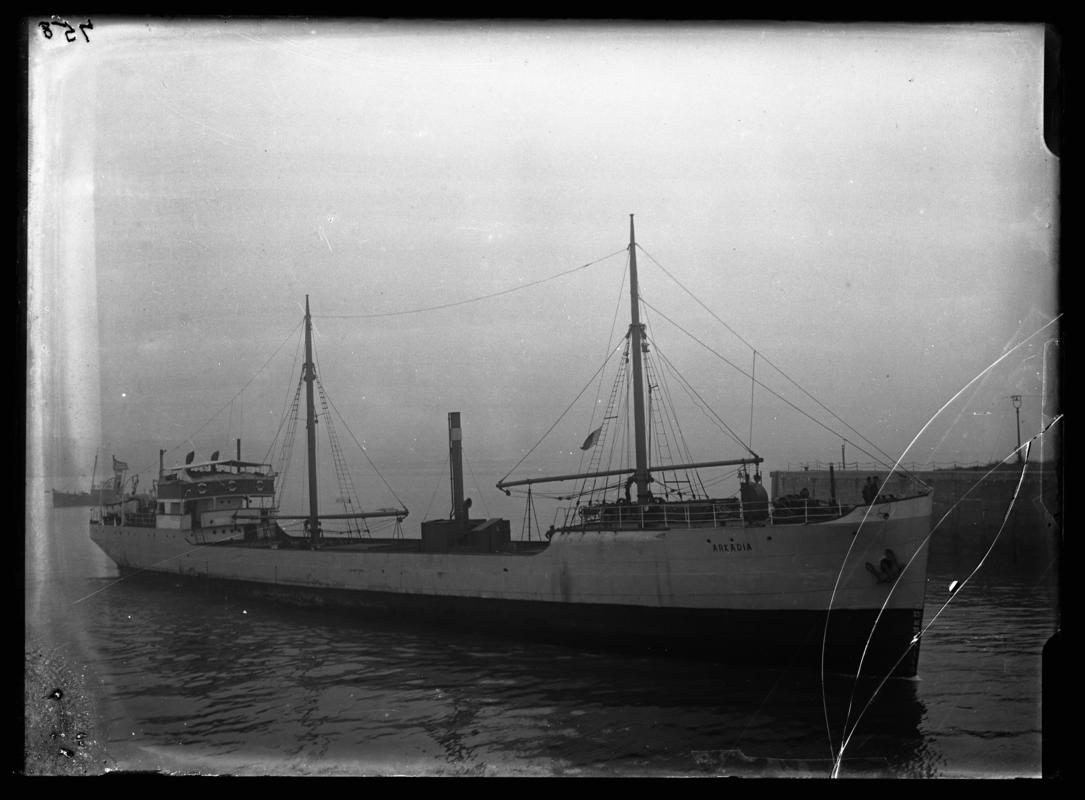 M.V. ARKADIA, glass negative