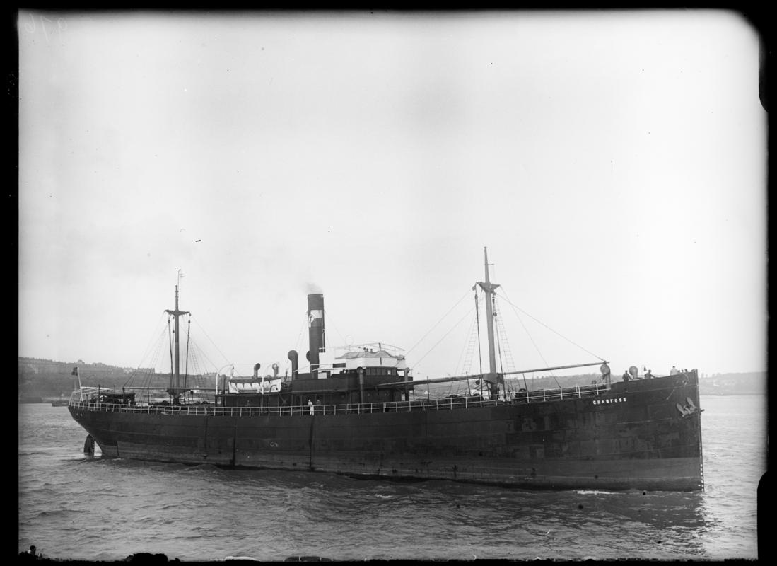 Three quarter Starboard bow view of S.S. GRANFOSS, c.1936.