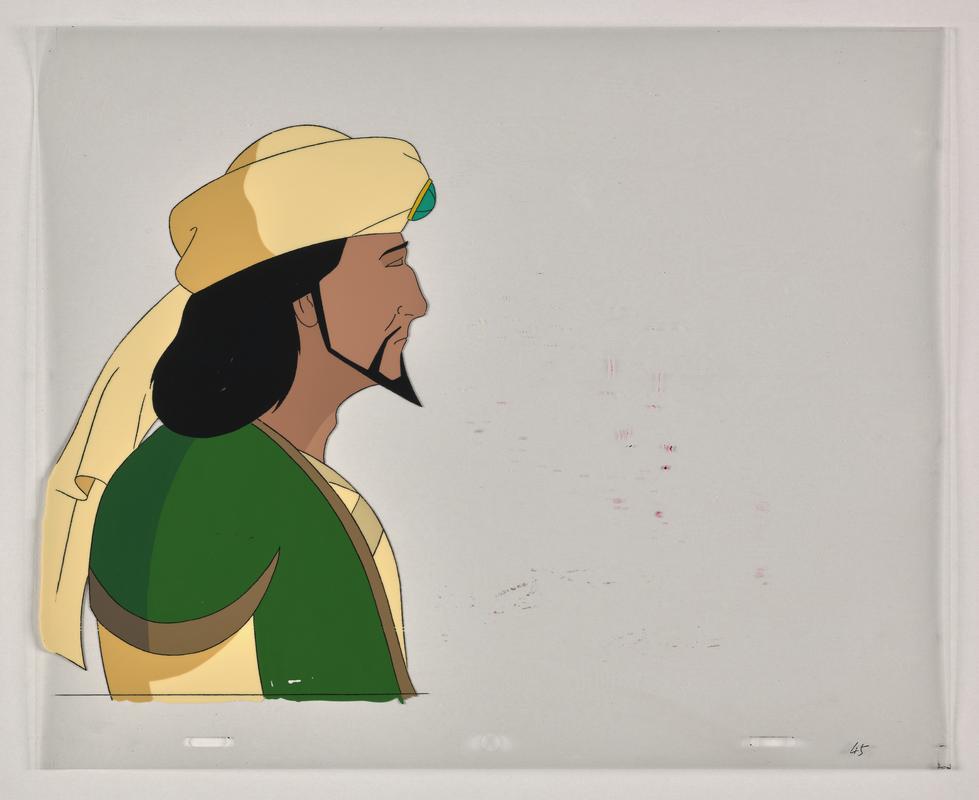 Turandot animation production artwork showing the character Calaf.