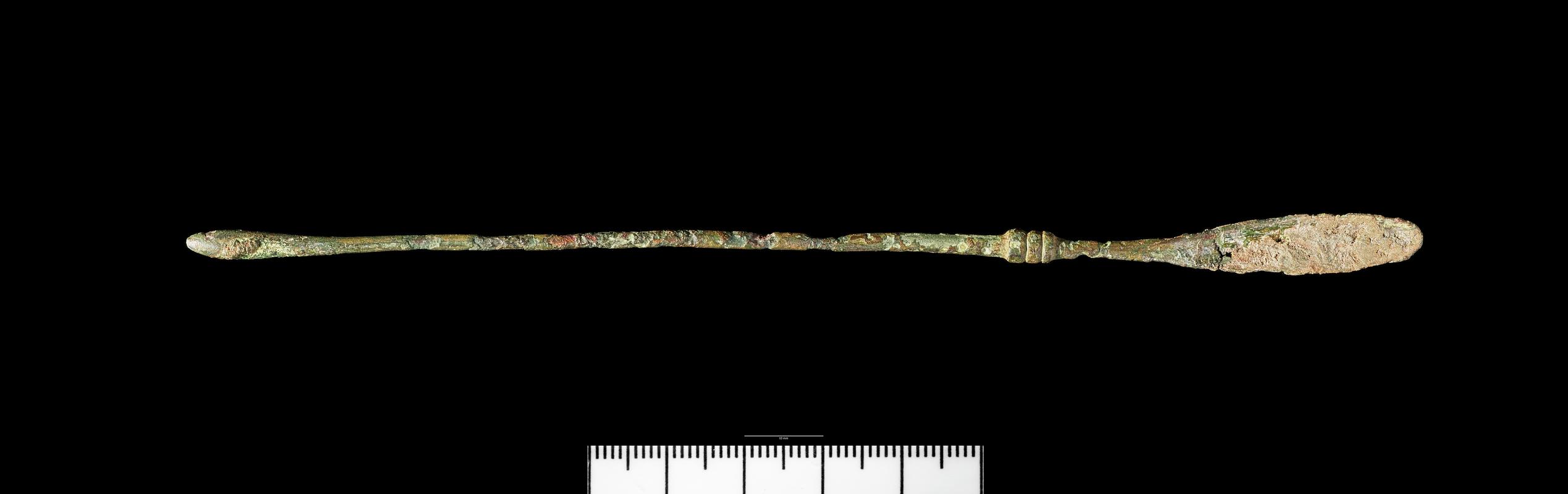 Roman copper alloy spatula probe, Ointment spoon and probe, Ligula (mixing stick)