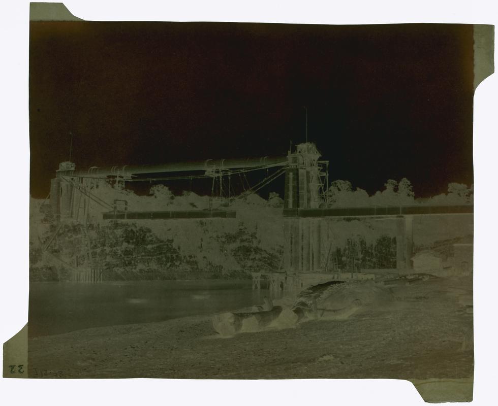 Chepstow Rail Bridge construction, negative