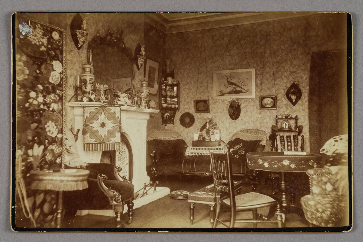 Photograph of domestic interior, possibly from Kate Williams Evans' family home, Bod Gwilym, Llansanffraid, Montgomeryshire