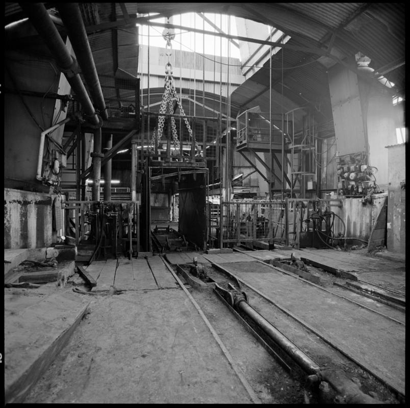 Black and white film negative showing the clean pit bank, Coegnant Colliery 25 November 1981.  '25 Nov 1981' is transcribed from original negative bag.