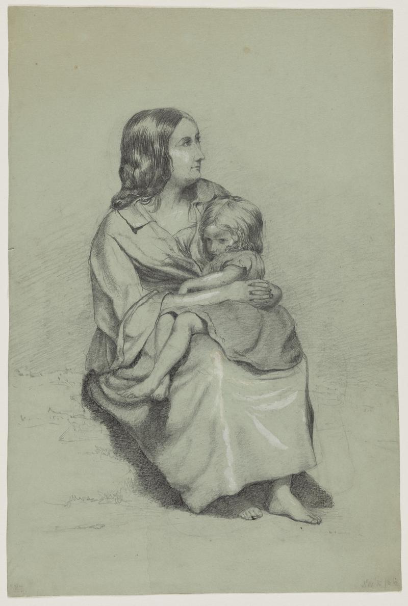 Woman Holding a Child in Her Lap