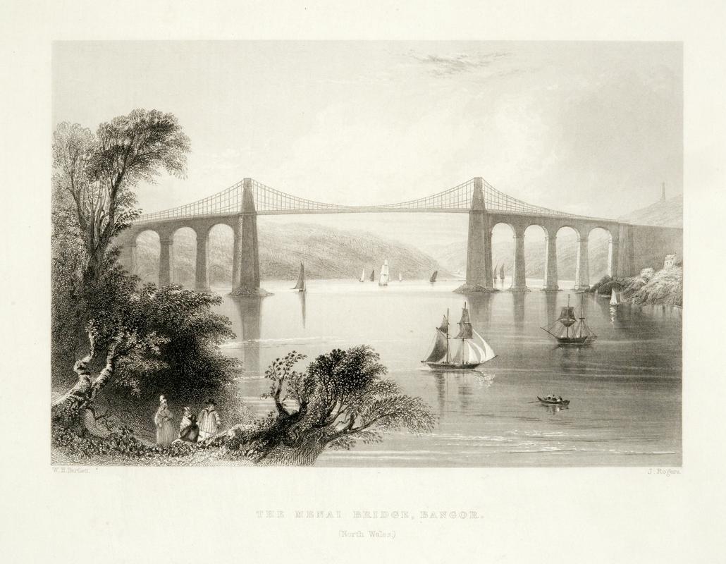 Print : "The Menai Bridge, Bangor"