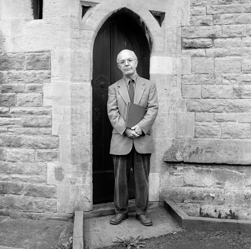 Reverand Roy Jenkins. Photo shot: St Germans Church, Cardiff 21st October 2002. Place and date of birth: Nant-y-Glo 1944. Main occupation: Baptist Minister & broadcaster. First language: English. other languages: None. Lived in Wales: always.