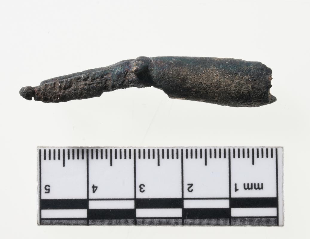 Early Medieval copper alloy horn terminal