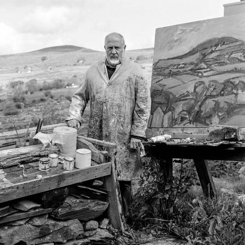 Peter Prendergast. Photo shot: Garden of home, Deniolen, 30th May 2002. Place and date of birth: Abertridwr 1946. Main occupation: Painter. First language: English. Other languages: None. Lived in Wales: Always.