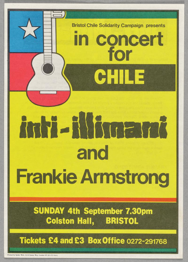 Flyer advertising a 'Concert for Chile'
