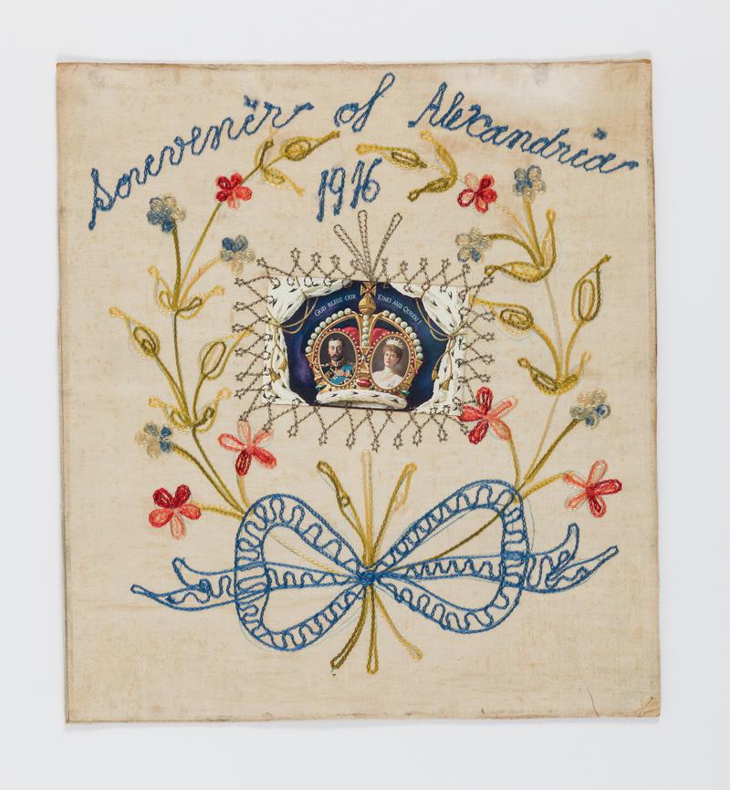 Embroidered panel Souvenir of Alexandria 1916.